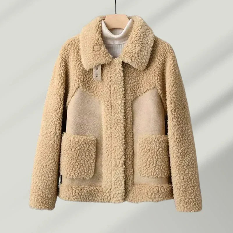 Alisiya | Meleg Gyapjúkeverék Sherpa Kabát